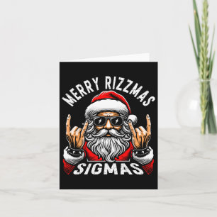 Carte Joyeux Rizzmas Sigmas Drôle Noël Rizz Père Noël Te