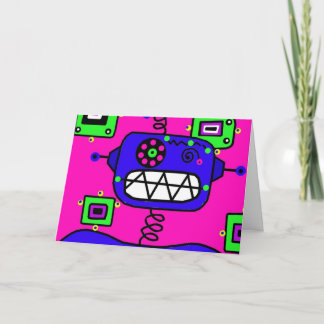 Carte Joyeux robot d'anniversaire