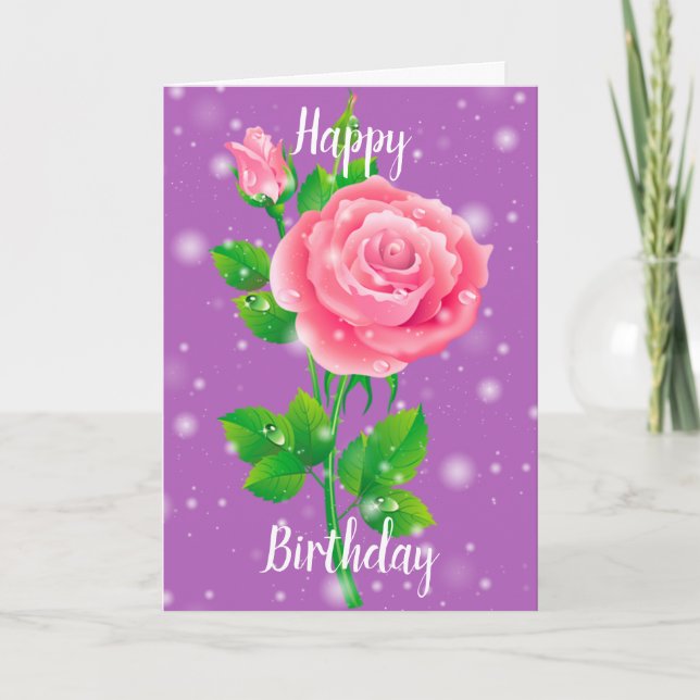 Carte Joyeux Rose d'anniversaire (Devant)