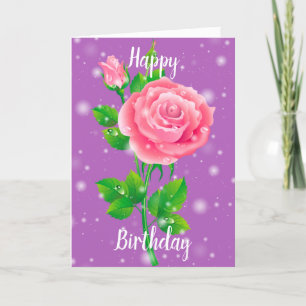 Carte Joyeux Rose d'anniversaire