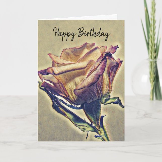 Carte Joyeux Rose d'anniversaire (Devant)