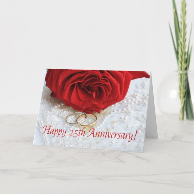 Carte Joyeux roses du 25e anniversaire (Devant)