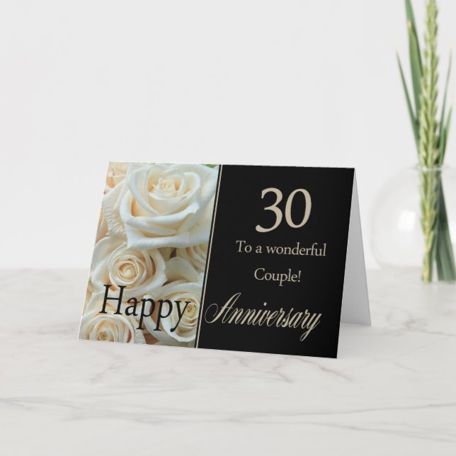 Carte Joyeux roses du 30e anniversaire (Devant)