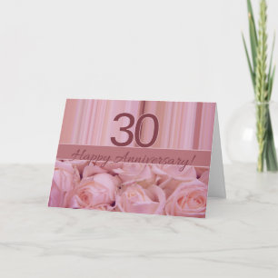 Carte Joyeux roses du 30e anniversaire