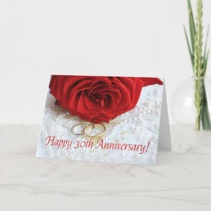 Carte Joyeux roses du 30e anniversaire