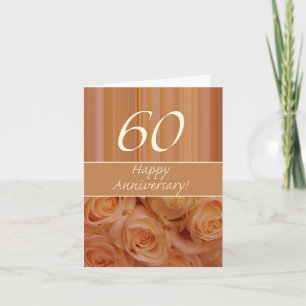 Carte Joyeux roses du 60e anniversaire
