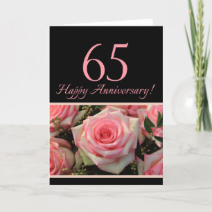Carte Joyeux roses du 65e anniversaire