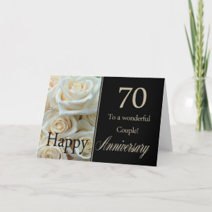 Carte Joyeux roses du 70e anniversaire