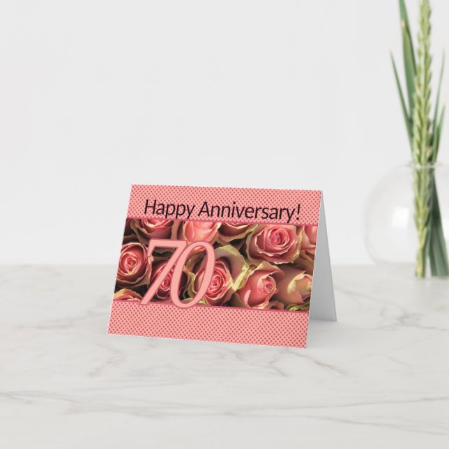 Carte Joyeux roses du 70e anniversaire (Devant)