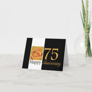 Carte Joyeux roses du 75e anniversaire