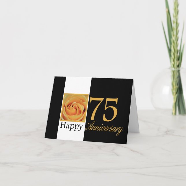 Carte Joyeux roses du 75e anniversaire (Devant)