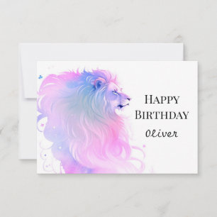 Carte Joyeux Safari Chic Lion Anniversaire