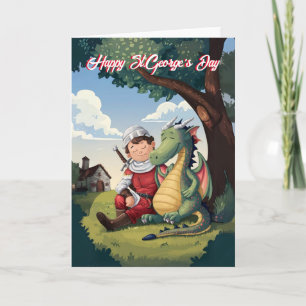 Carte Joyeux Saint George's Day Saint George et le Drago