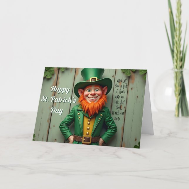 Carte Joyeux Saint Patrick's Day Leprechaun (Devant)