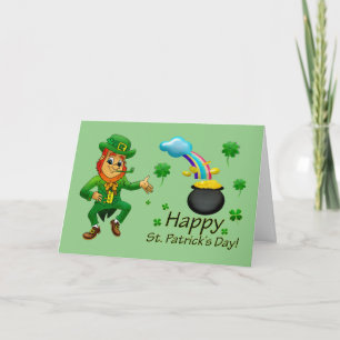 Carte Joyeux Saint Patrick's Day Leprechaun