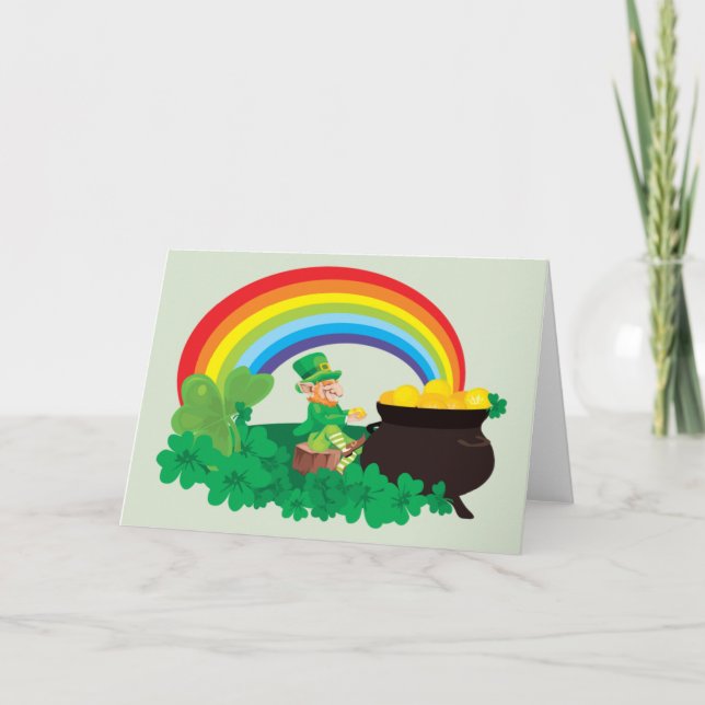 Carte Joyeux Saint Patrick's Day Leprechaun (Devant)