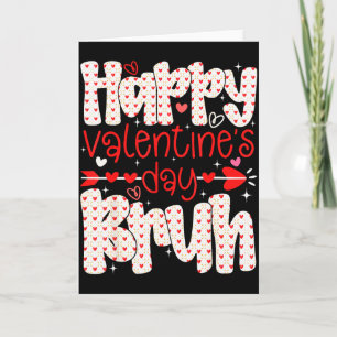 Carte Joyeux Saint-Valentin Bruh Mème Cœur Rétro Garçons