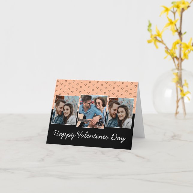 Carte Joyeux Saint Valentin Peach 3 Photo Motif Cœur (Fleur jaune)
