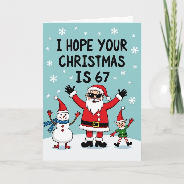 Carte Joyeux Santa et Elfe 67 (Devant)