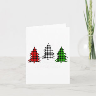 Carte Joyeux sapin de Noël Buffalo plaqué Rouge Blanc