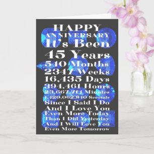 Carte Joyeux Sapphire 45e anniversaire de Mariage
