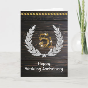 Carte Joyeux Sapphire 5e anniversaire Mariage
