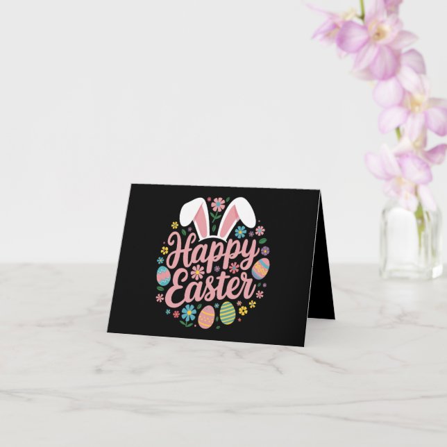 Carte Joyeux Sayings de Pâques Oeuf Bunny (Orchidée)