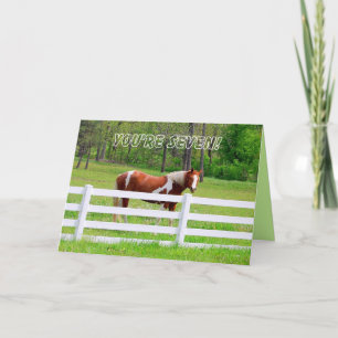 Carte Joyeux Septième Anniversaire Paint Horse Card