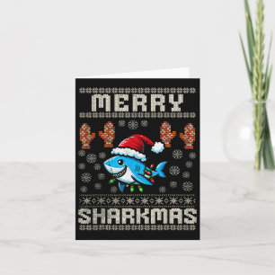Carte Joyeux Sharkmas Sharkmas Noël Vilain Noël Enfants