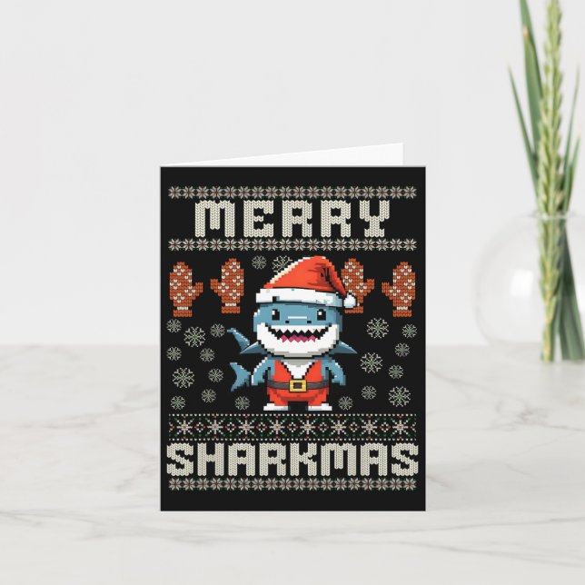Carte Joyeux Sharkmas Sharkmas Noël Vilain Noël Enfants  (Devant)