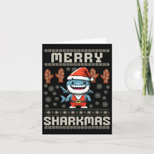 Carte Joyeux Sharkmas Sharkmas Noël Vilain Noël Enfants
