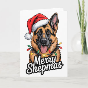 Carte Joyeux Shepmas Lumières de Noël Berger Allemand Bo