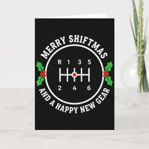 Carte Joyeux Shiftmas de Noël et bonne année Gear Manu