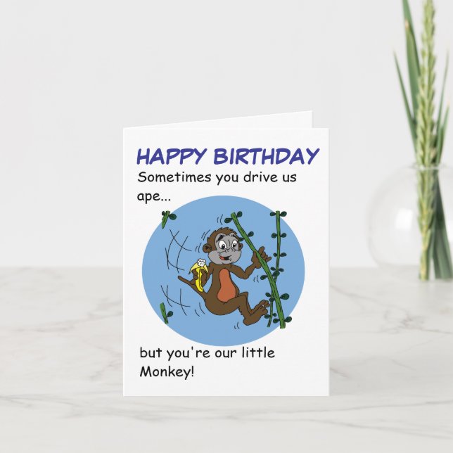 Carte Joyeux singe d'anniversaire (Devant)