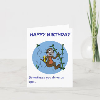 Carte Joyeux singe d'anniversaire