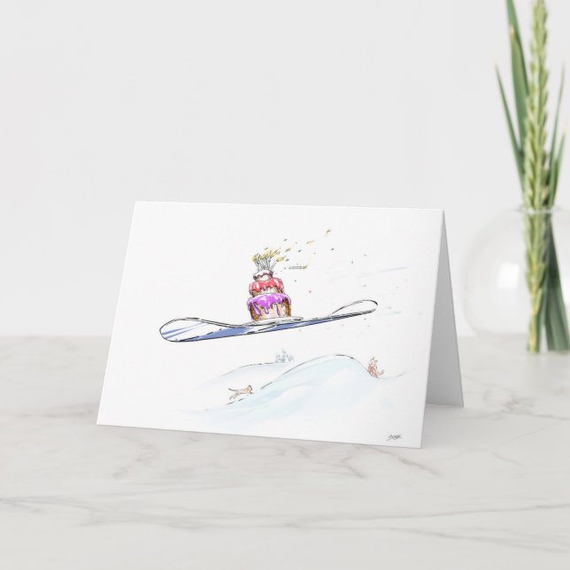 Carte Joyeux Snowboard anniversaire (Devant)