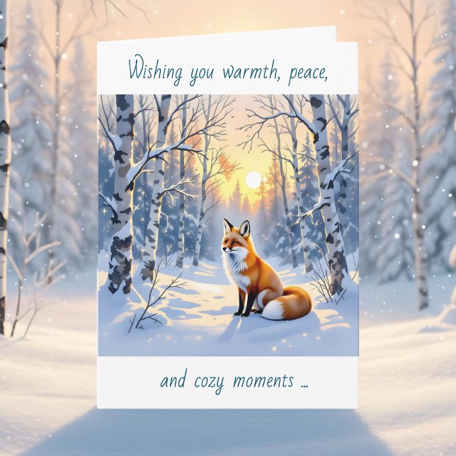 Carte Joyeux solstice d'hiver | Renard dans la neige (Créateur téléchargé)
