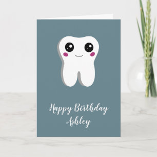Carte Joyeux Sourire Dentaire Dent Mignon Anniversaire