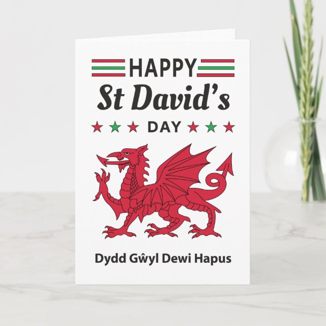 Carte Joyeux St David's Day Dydd Gala Gallois Dewi Hapus (Devant)