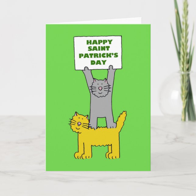 Carte Joyeux St Patrick's Day Cats (Devant)