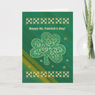 Carte Joyeux St. Patrick's Day Élégant Shamrock d'or