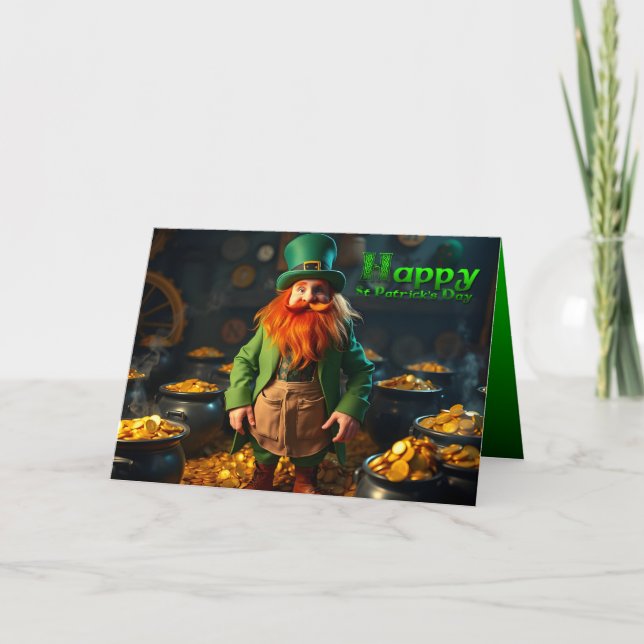 Carte Joyeux St Patrick's Day Leprechaun HGC04 (Devant)