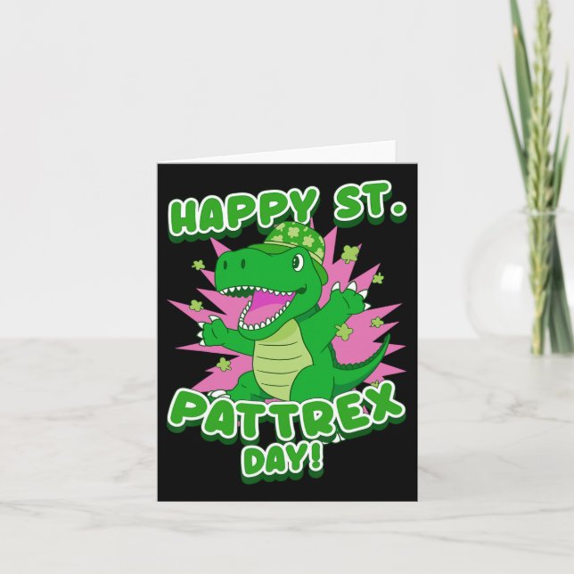 Carte Joyeux St. Patricks Day Saint Paddy Day Dinosaur L (Devant)