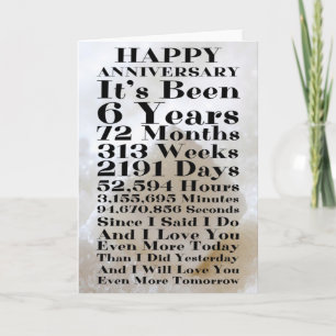 Carte Joyeux sucre 6e anniversaire