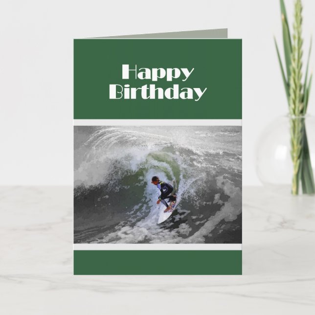 Carte Joyeux surfeur d'anniversaire (Devant)