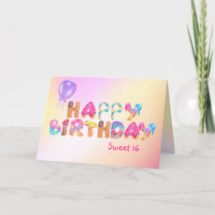 Carte Joyeux Sweet 16 Anniversaire