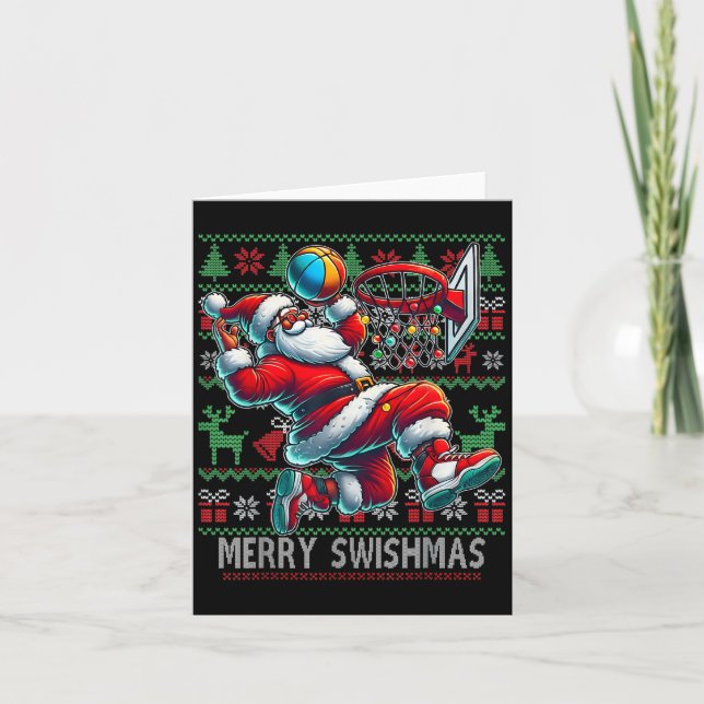 Carte Joyeux Swishmas Basket de Noël Vilain Swe (Devant)