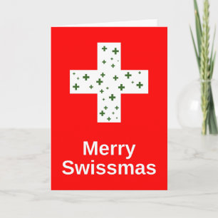 Carte Joyeux Swissmas ! Salutations de Noël suisses