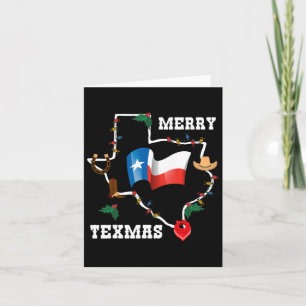 Carte Joyeux Texmas Texas Drapeau Noël Noël Famille Holi