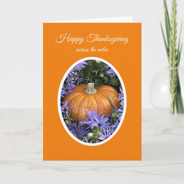 Carte Joyeux Thanksgiving à distance Citrouille (Devant)